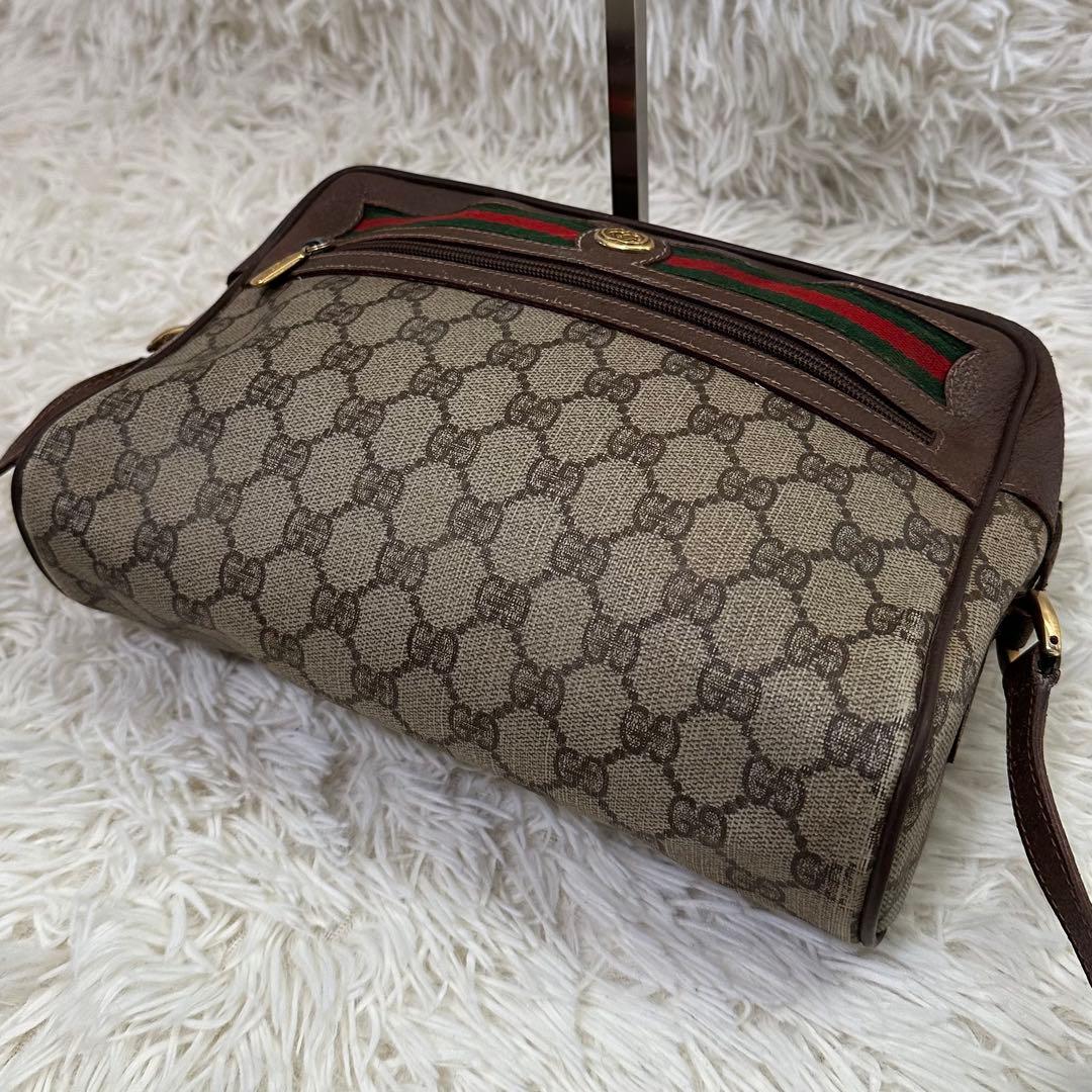 値下げ オールドグッチ GG 総柄 レザー ショルダーバッグ シェリーライン