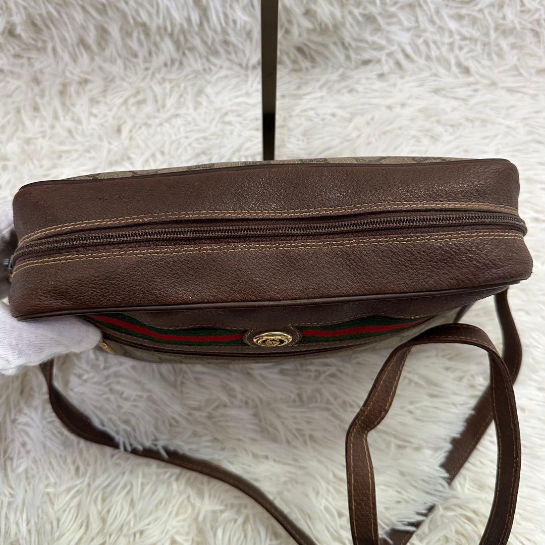 値下げ オールドグッチ GG 総柄 レザー ショルダーバッグ シェリーライン