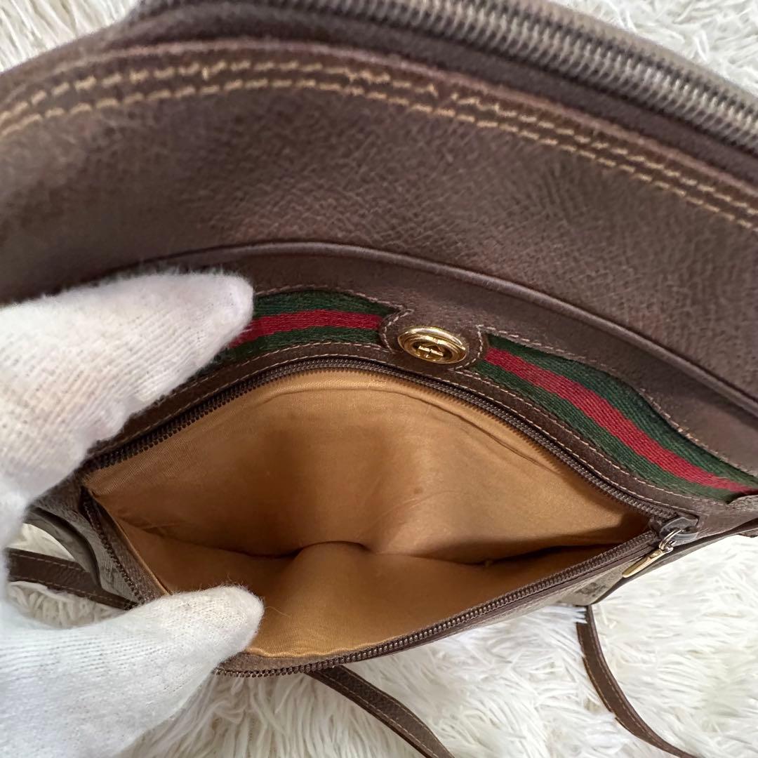 値下げ オールドグッチ GG 総柄 レザー ショルダーバッグ シェリーライン