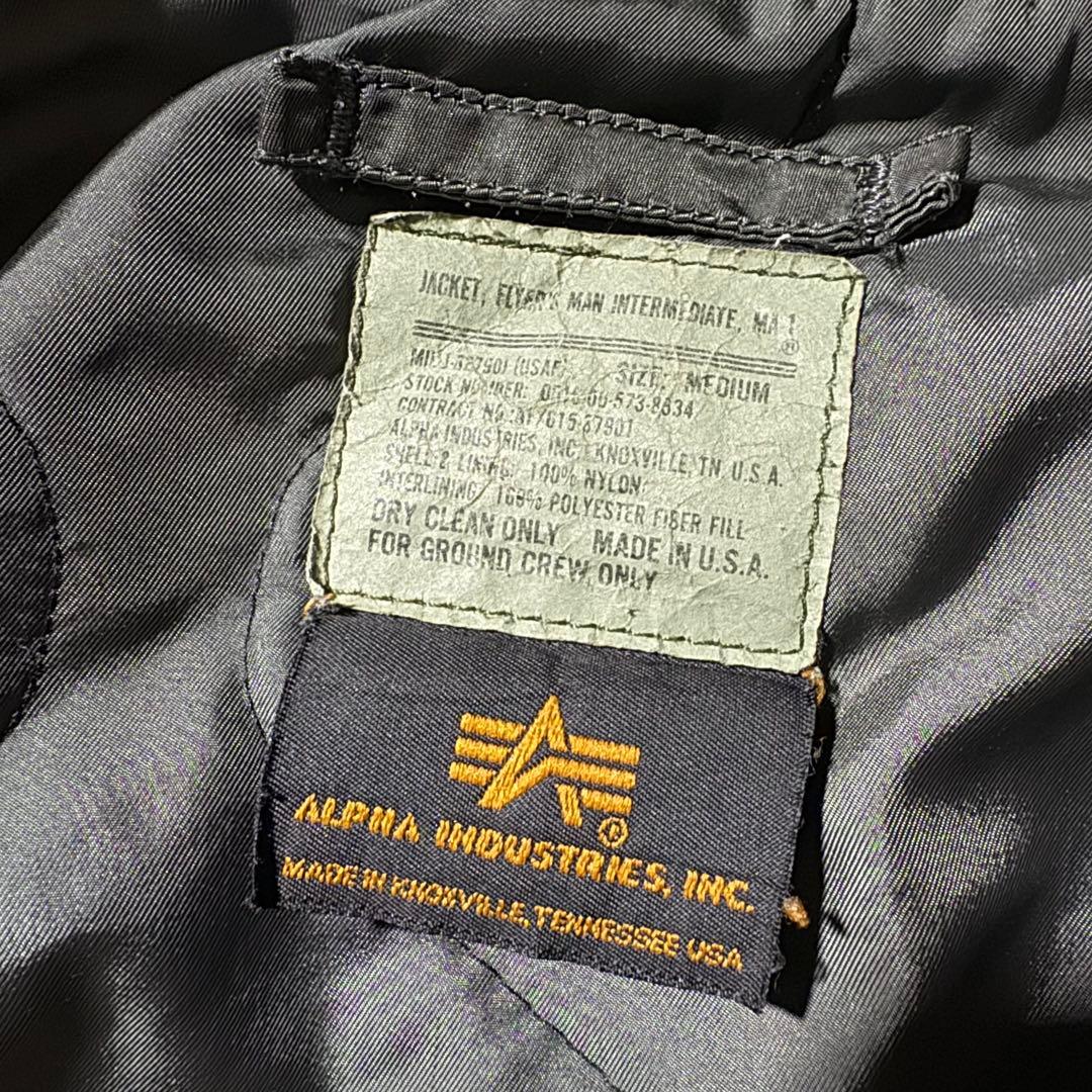 激渋 90s USA製 ALPHA \"GROUND CREW\" MA-1 MA1