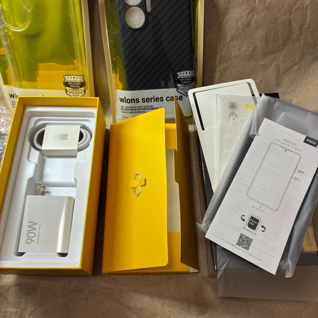 POCO F7 ホワイト ケース&ガラスフィルム付き