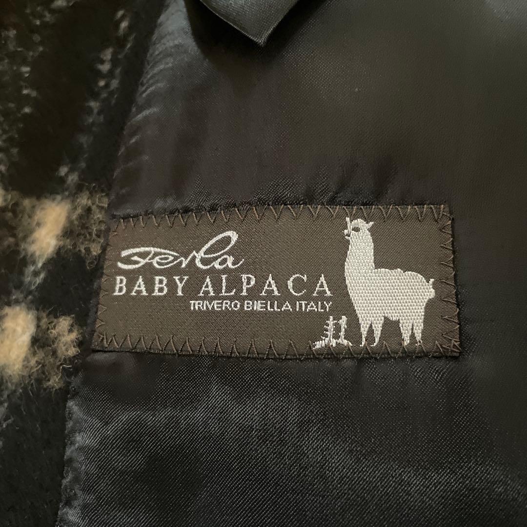 美品 TOMORROWLANDPILGRIMウールダブルブレスト チェックコート