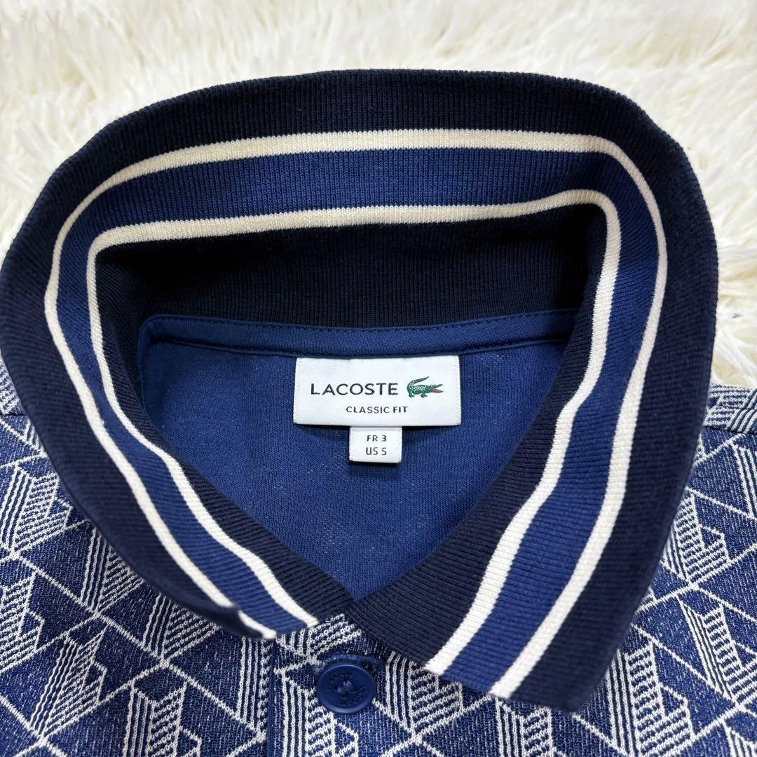 美品 LACOSTE ラコステ モノグラム 半袖ポロシャツ Mサイズ相当