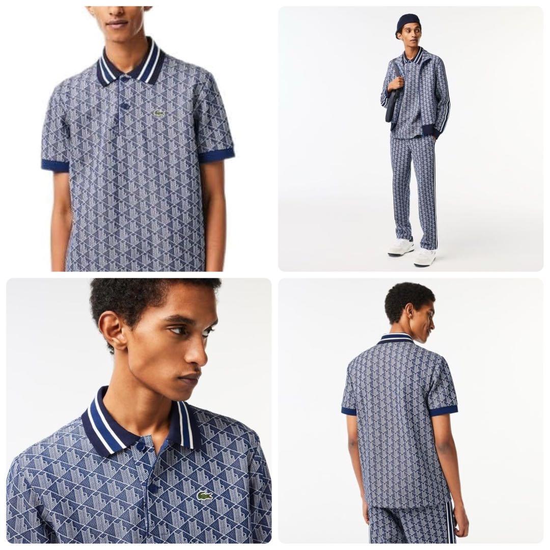 美品 LACOSTE ラコステ モノグラム 半袖ポロシャツ Mサイズ相当