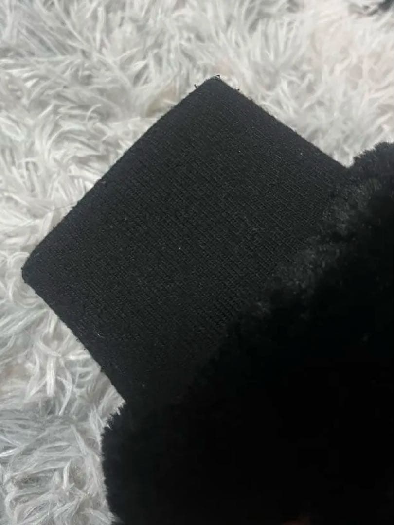 OYクマ耳付き黒ファーコート