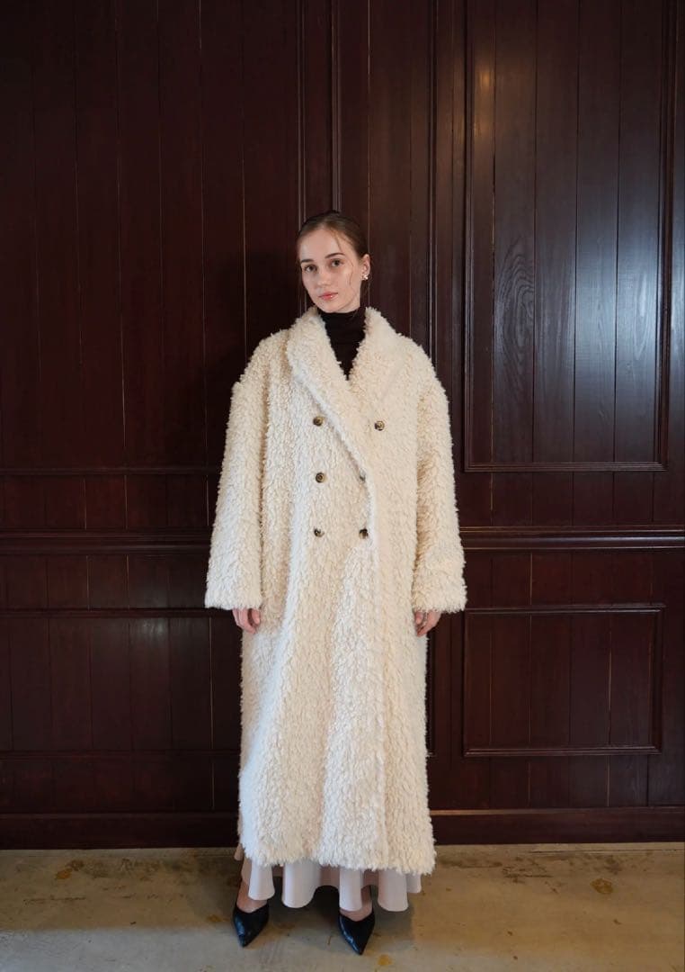 ジャケット・アウター Acka. poodle boa long coat