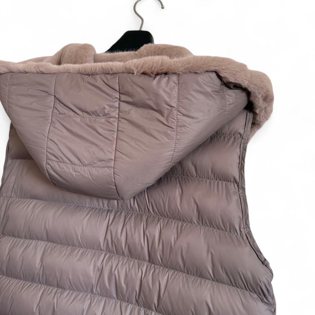 未使用 LOU ANDREA ふわふわファーダウンベスト リバーシブル