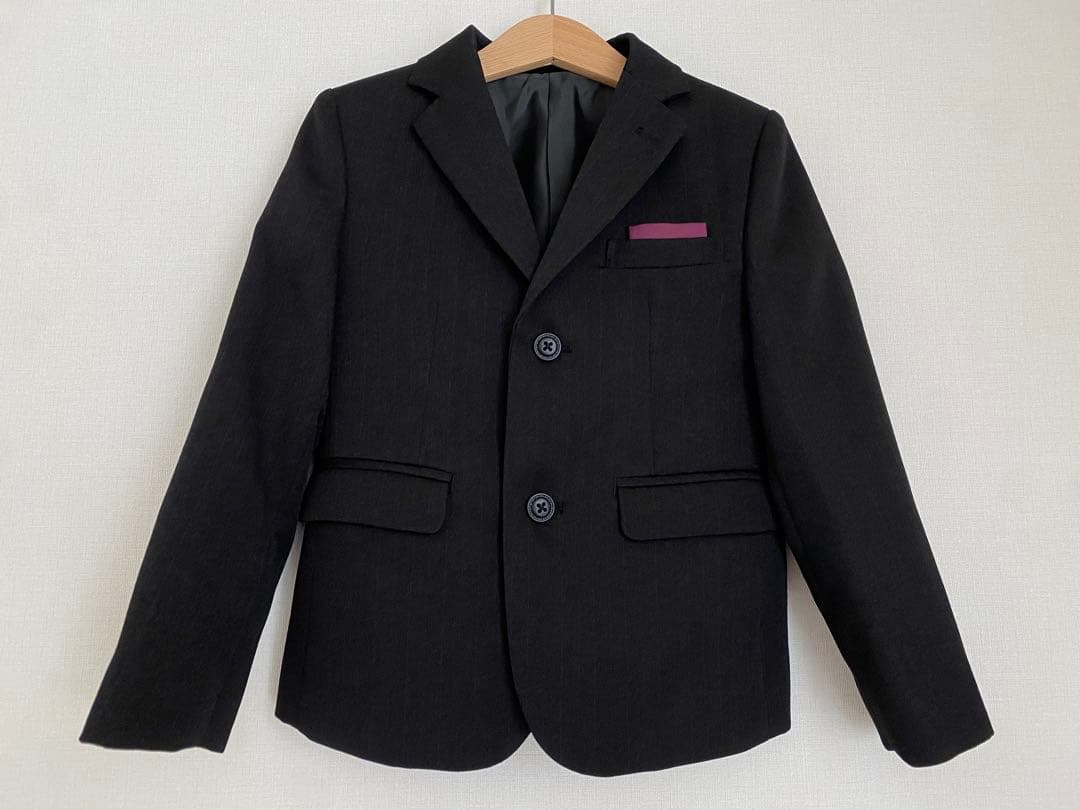 CHOPIN 黒ピンストライプ スリーピースロングパンツスーツ 120サイズ