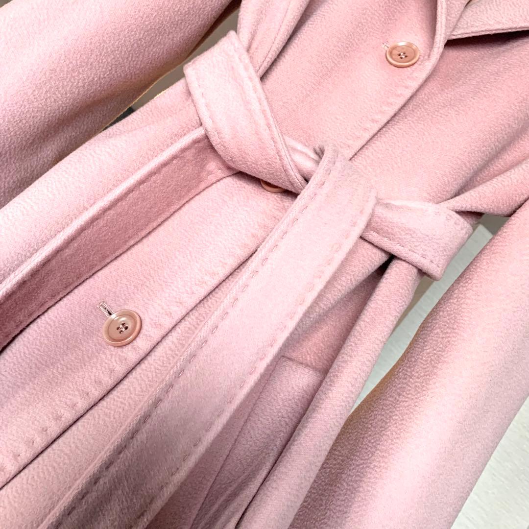 新品同様‼️マックスマーラ 艶感美しい ピュアウール100% ベルテットコート