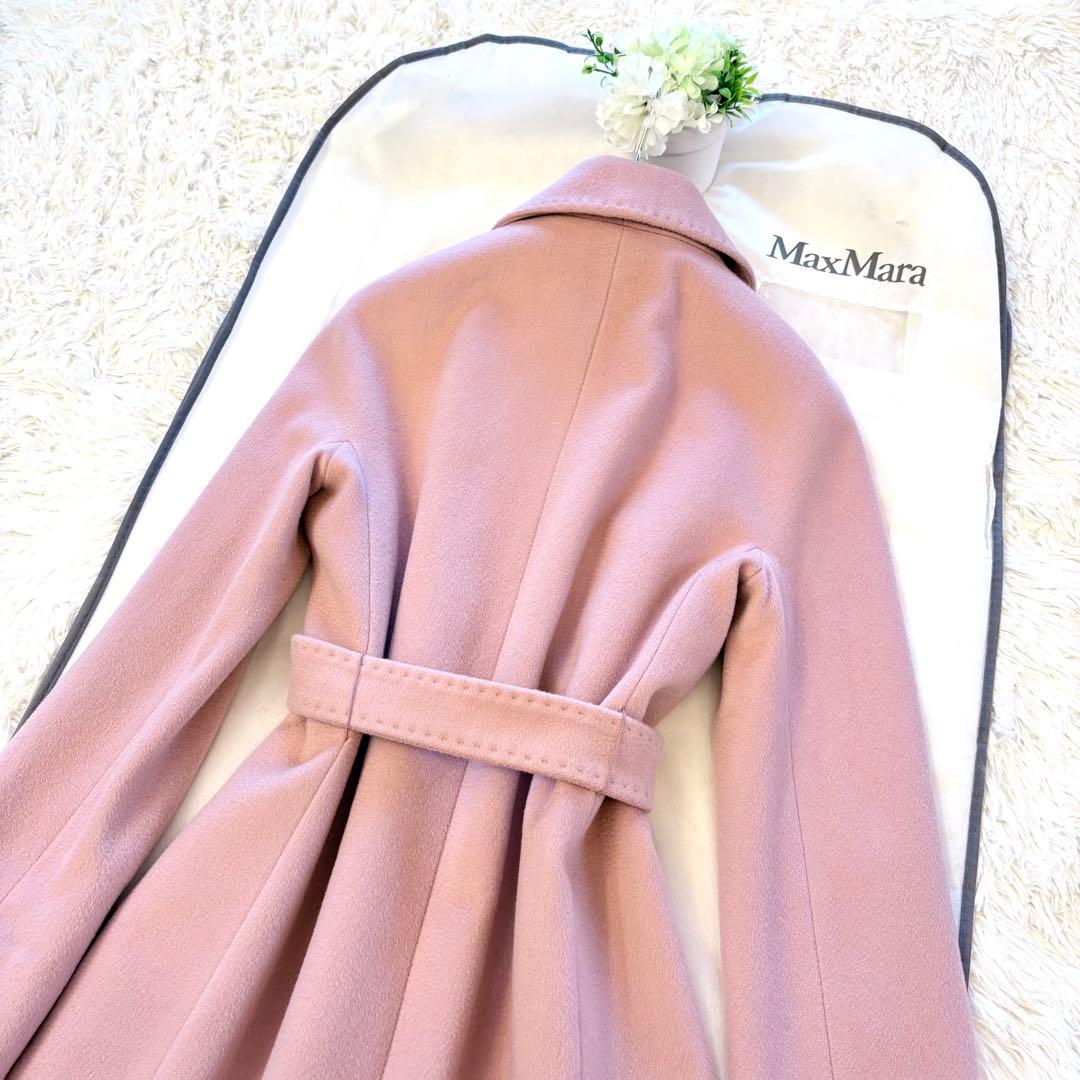 新品同様‼️マックスマーラ 艶感美しい ピュアウール100% ベルテットコート