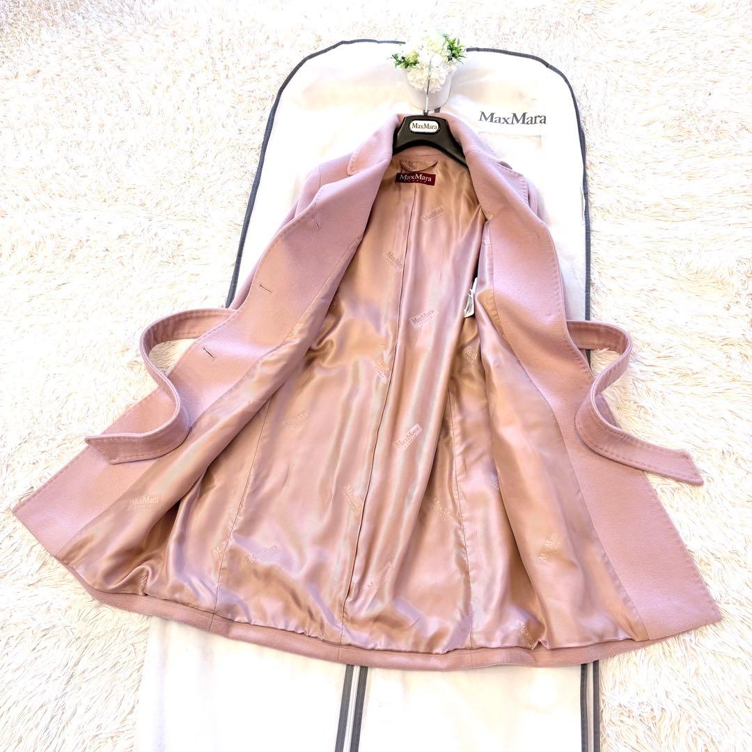 新品同様‼️マックスマーラ 艶感美しい ピュアウール100% ベルテットコート