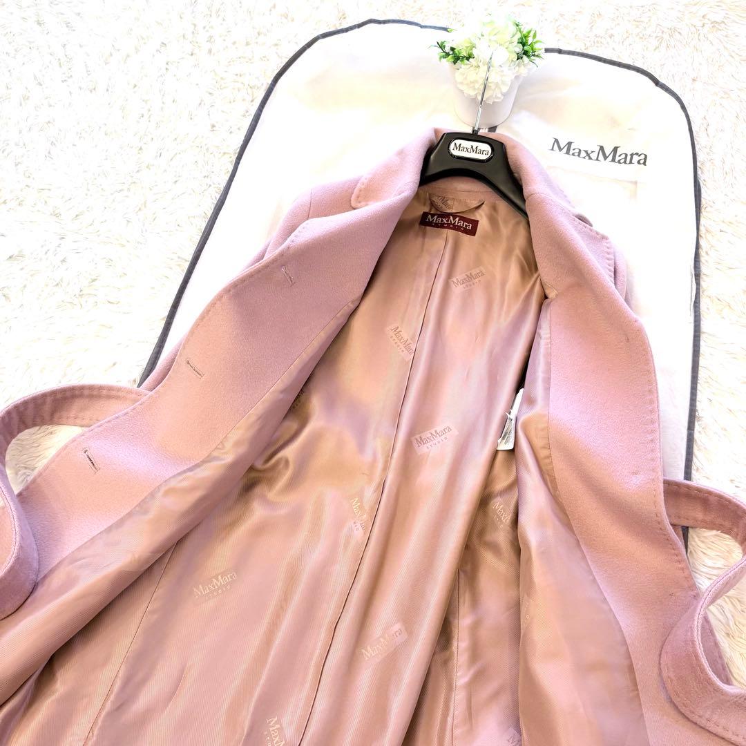 新品同様‼️マックスマーラ 艶感美しい ピュアウール100% ベルテットコート