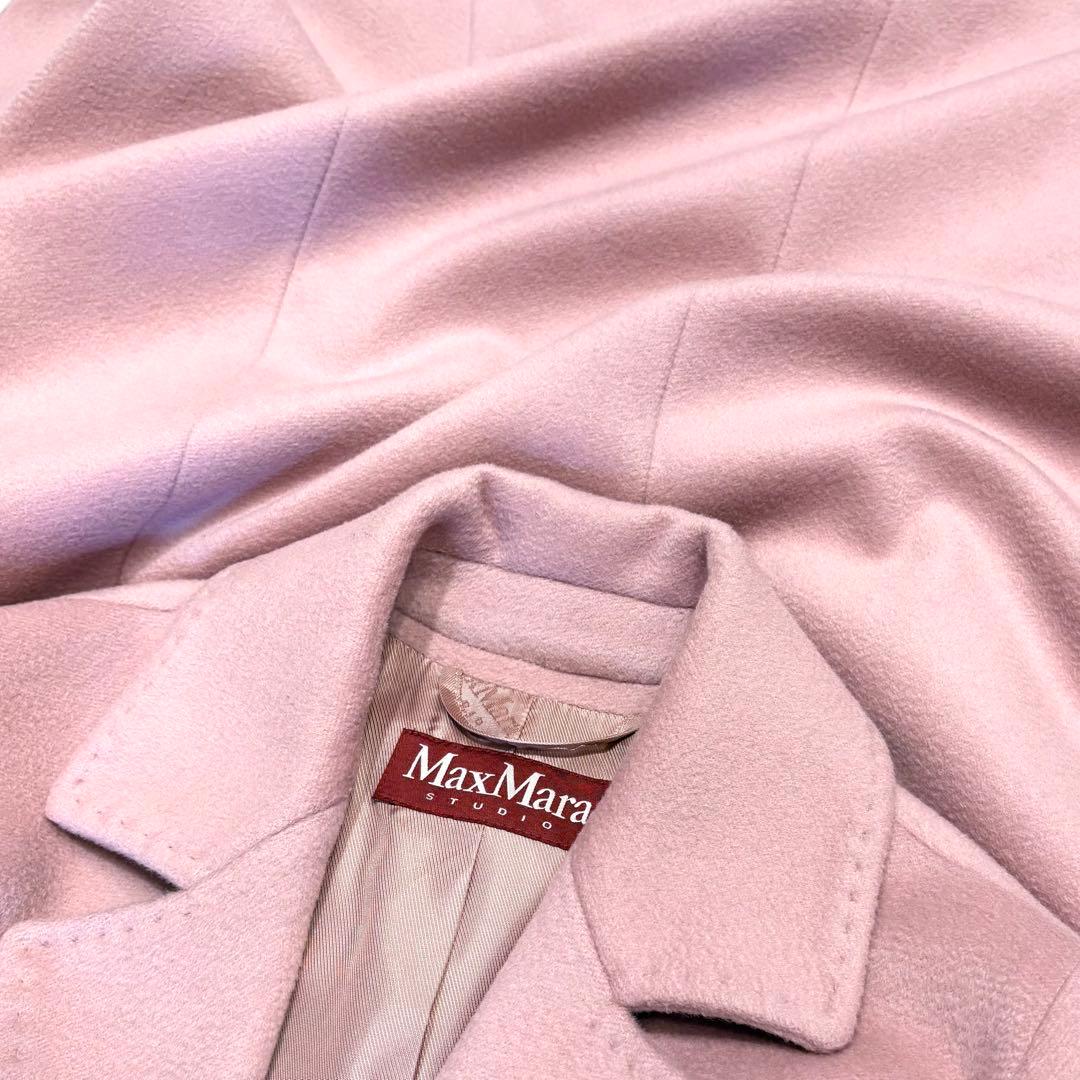 新品同様‼️マックスマーラ 艶感美しい ピュアウール100% ベルテットコート
