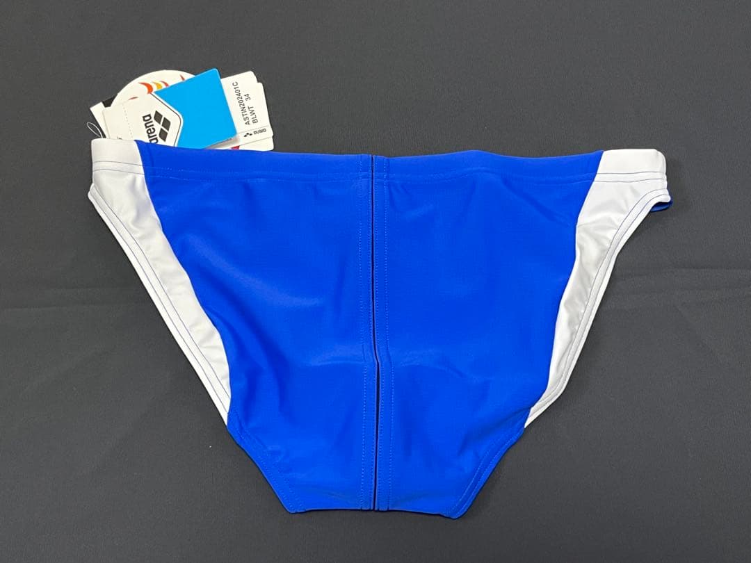 新品 arena 水着 青x白 34