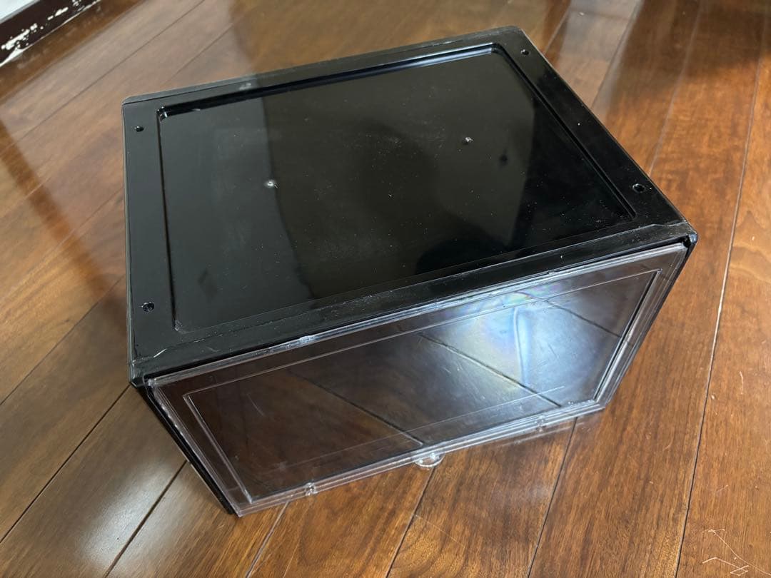 シューズボックス　シューズケース　収納ケース　ブラック　12個セット