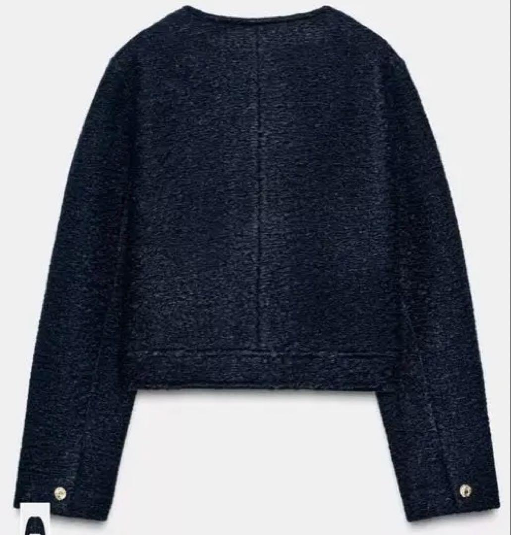 今期　zara ブークレジャケット　ネイビー　　Ｍ
