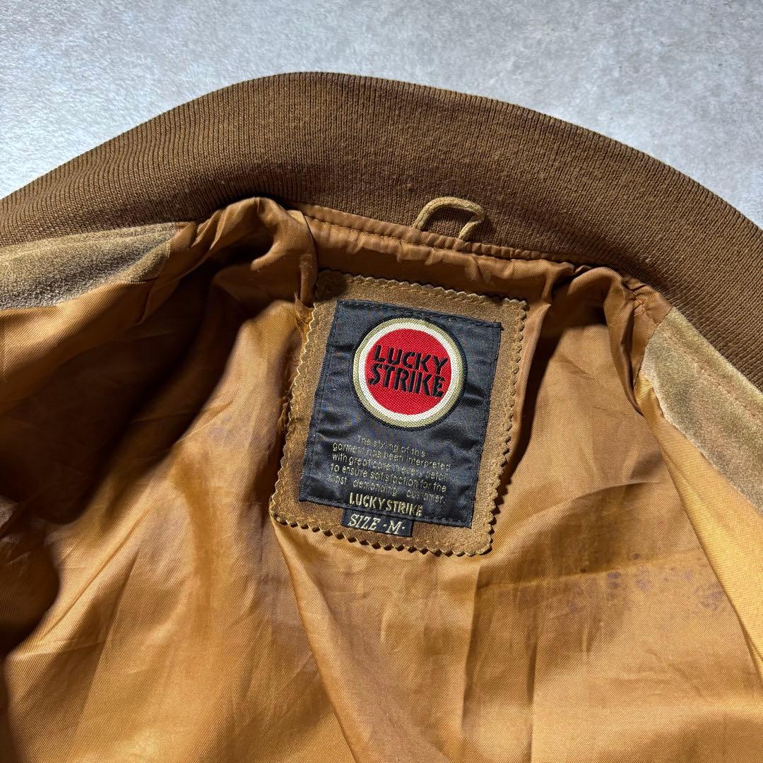 90s LUCKY STRIKE suède MA1 bomber jacket