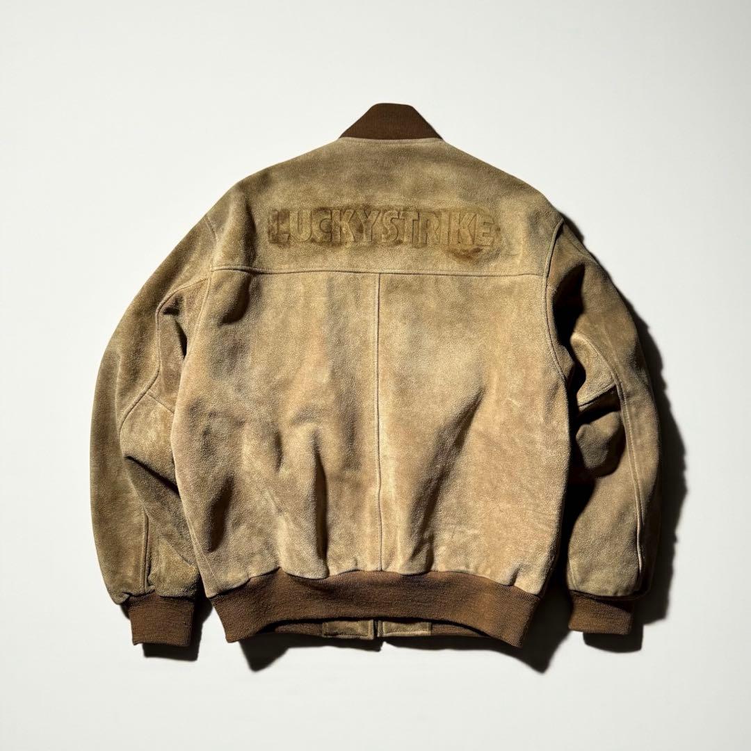 90s LUCKY STRIKE suède MA1 bomber jacket