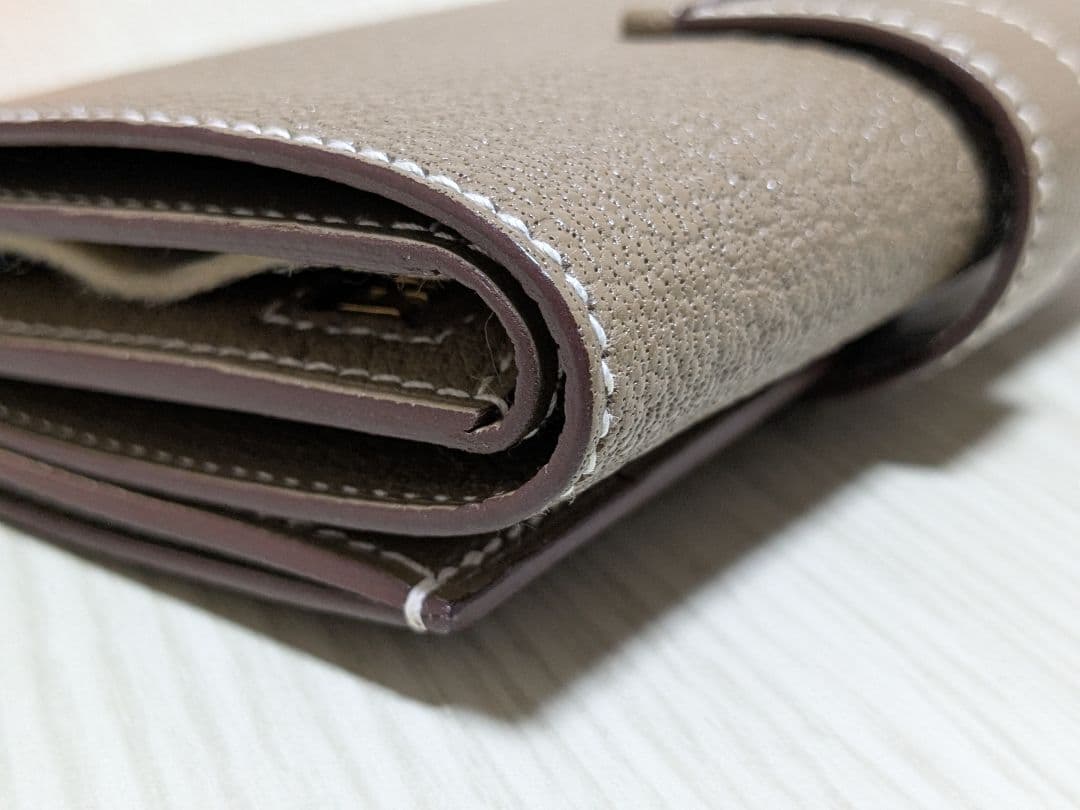 HERMES ベアン コンビネ シェーブルエトゥープ ゴールド金具 B刻印