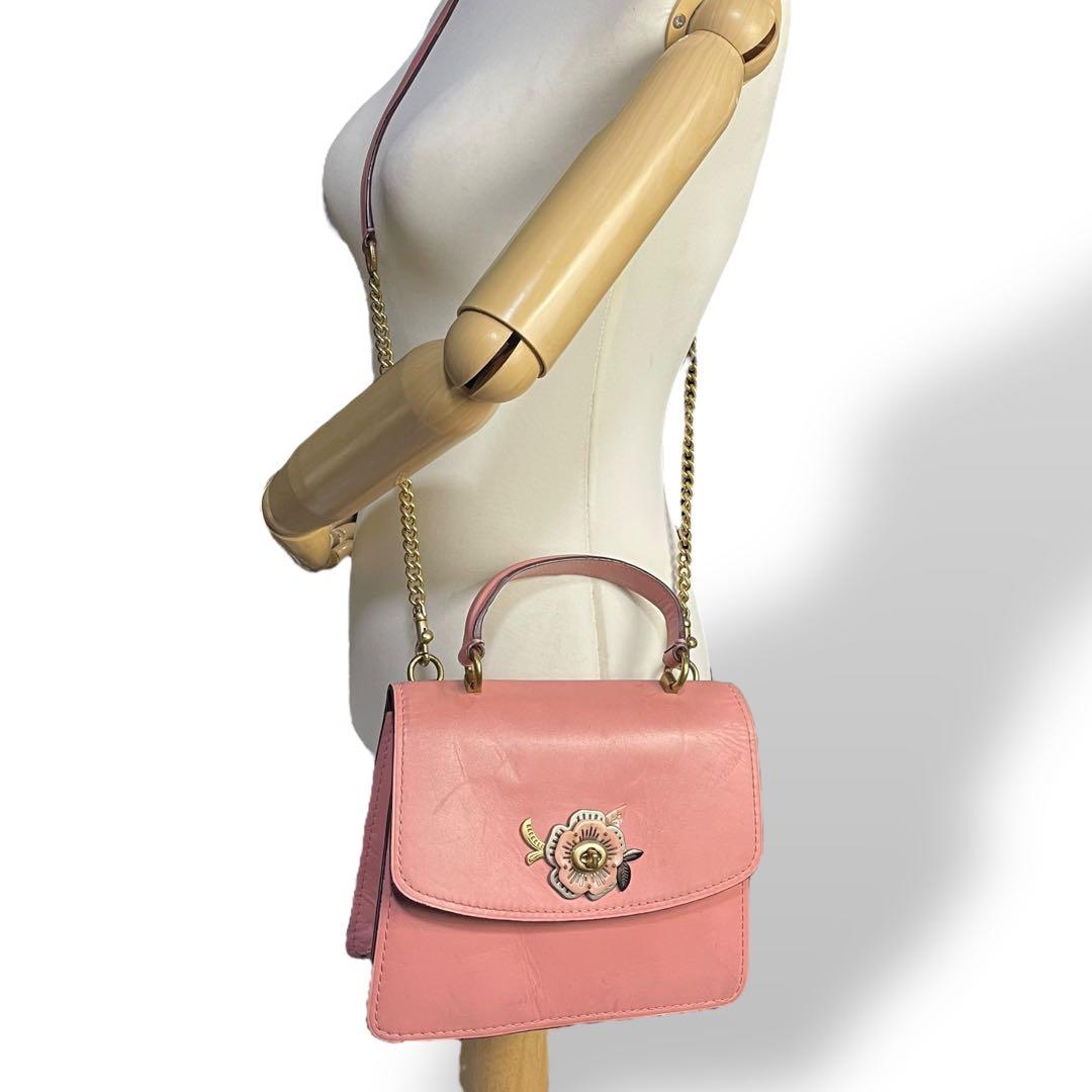 バッグ Coach Tea Rose Chain Shoulder Bag