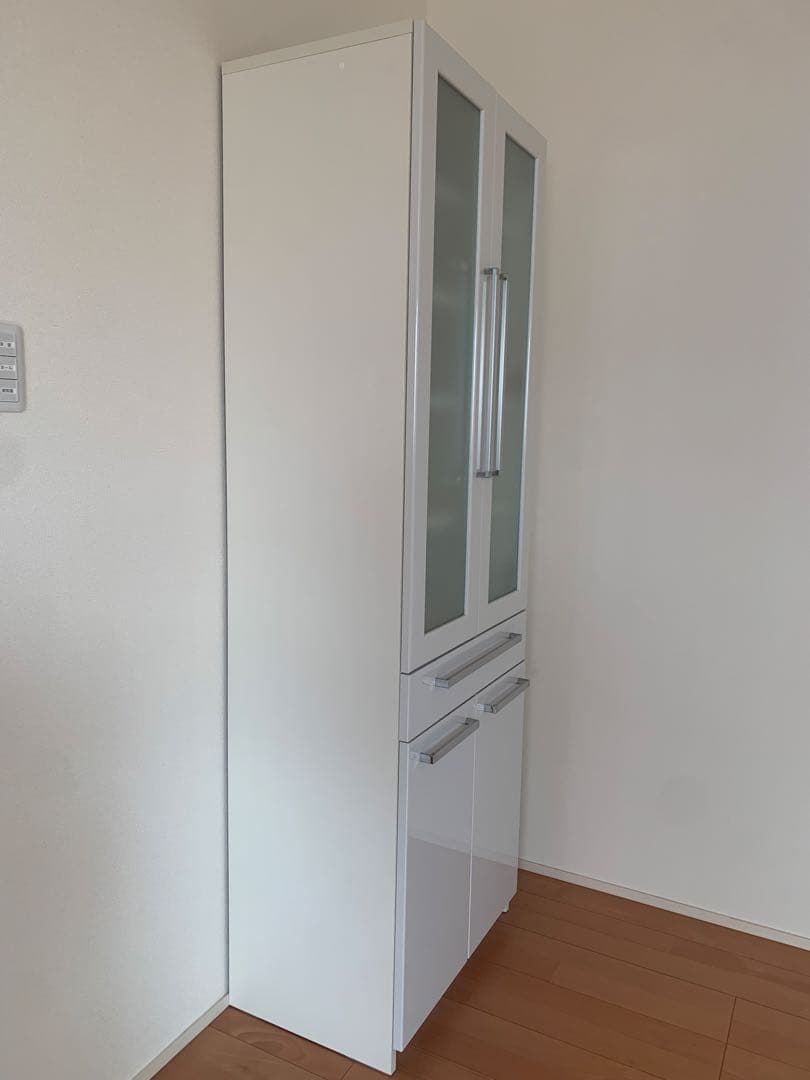 【シロクマくん】パモウナ　食器棚　YC-S600K プレーンホワイト