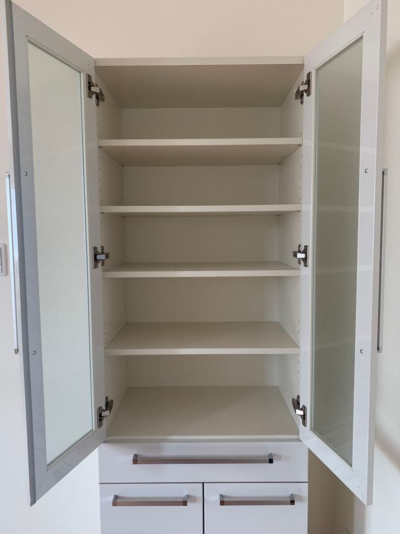 【シロクマくん】パモウナ　食器棚　YC-S600K プレーンホワイト