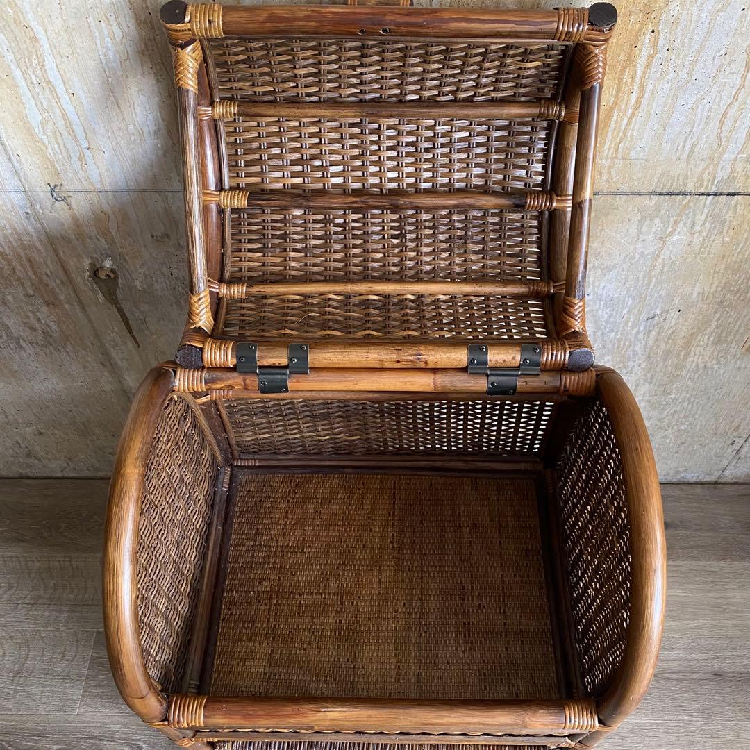 ラタン 籐　ランドリーラック　アーチトップ　ヴィンテージ　昭和レトロ