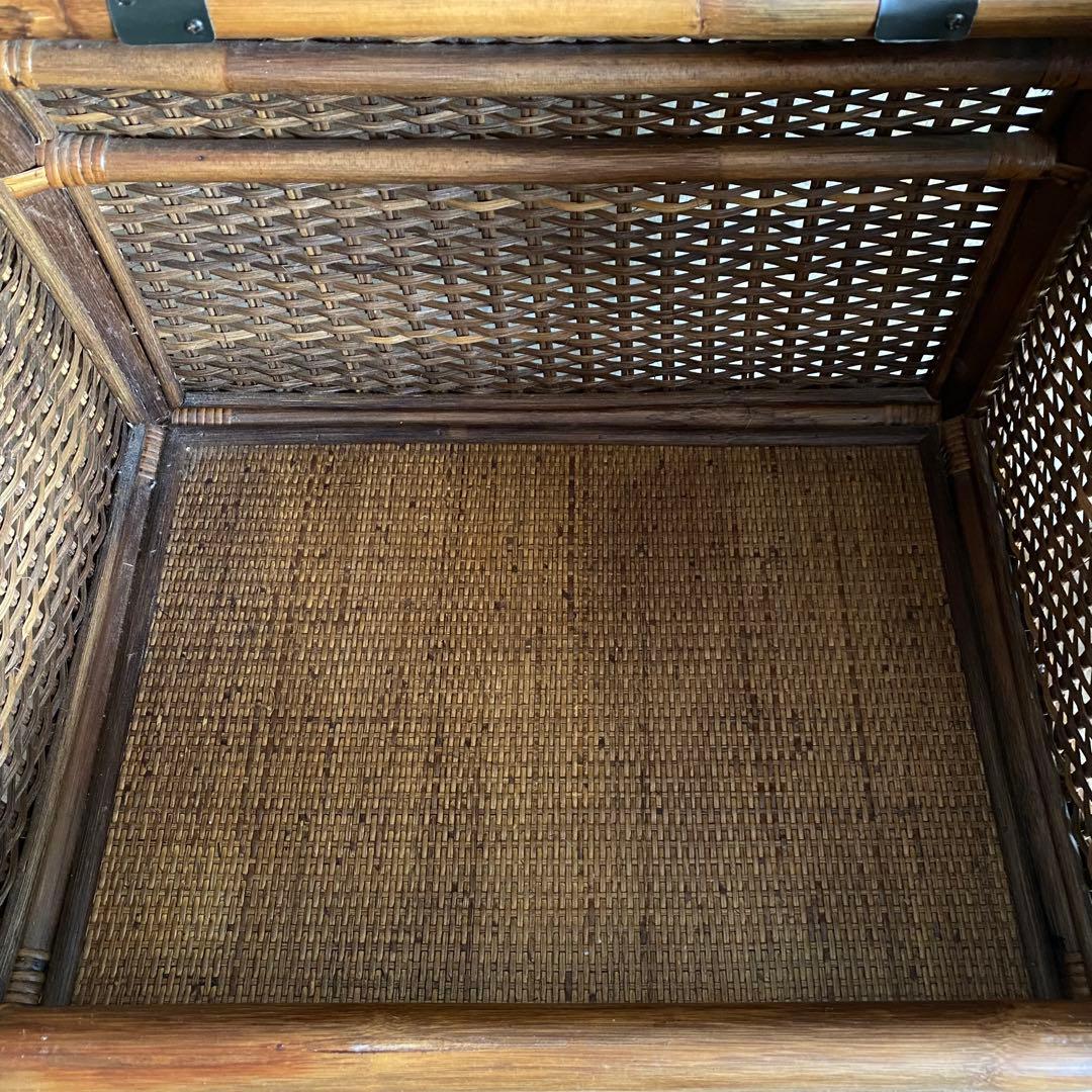 ラタン 籐　ランドリーラック　アーチトップ　ヴィンテージ　昭和レトロ