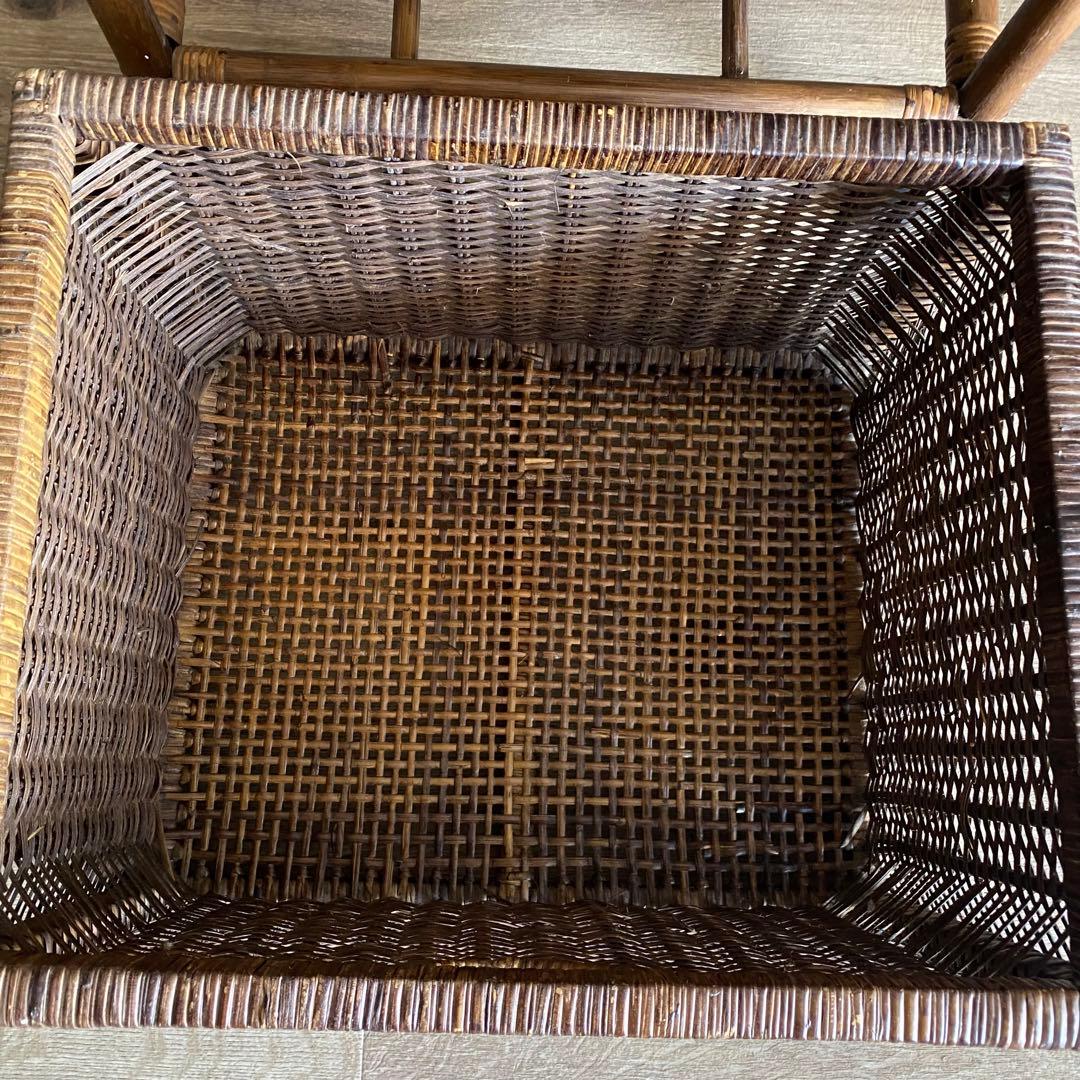 ラタン 籐　ランドリーラック　アーチトップ　ヴィンテージ　昭和レトロ