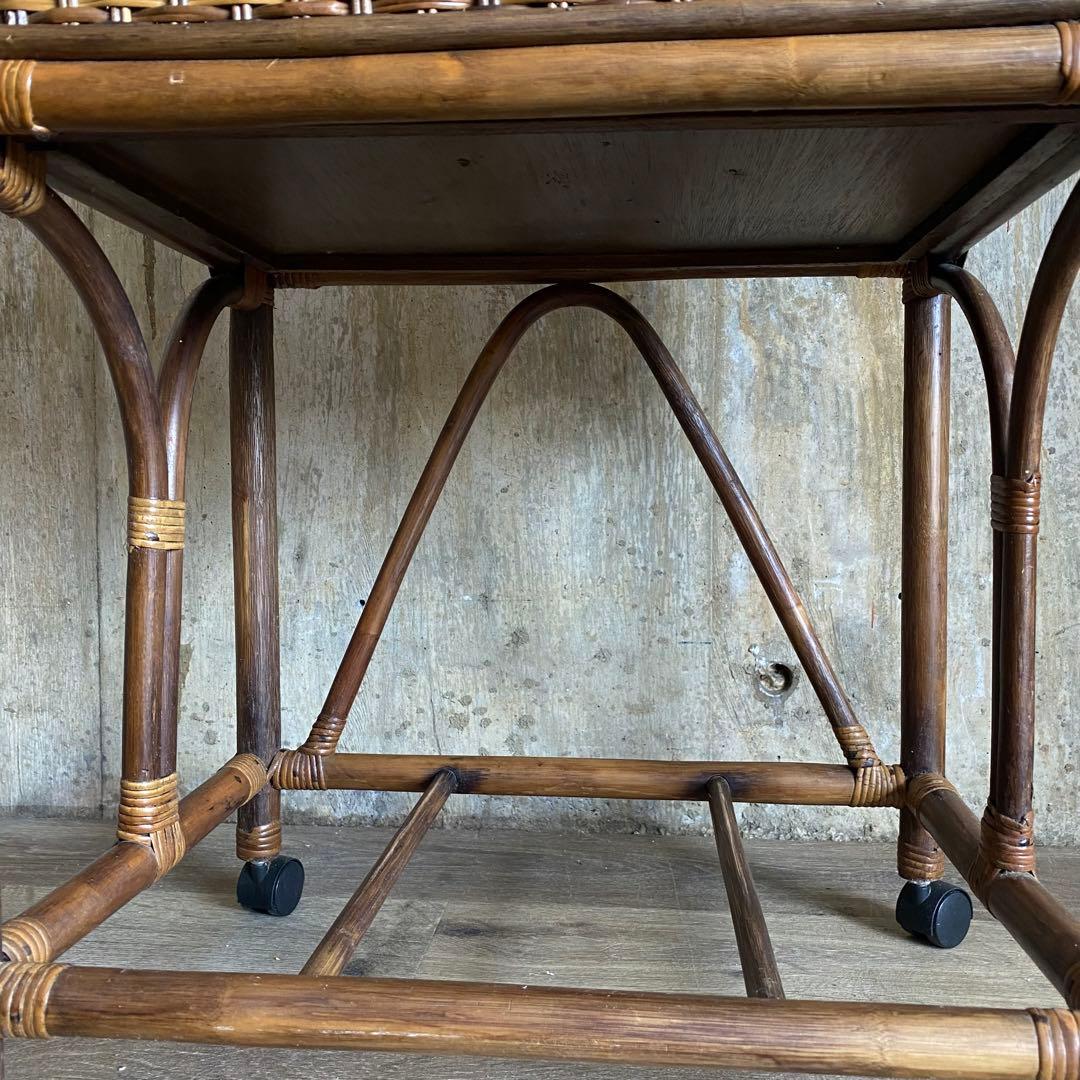 ラタン 籐　ランドリーラック　アーチトップ　ヴィンテージ　昭和レトロ