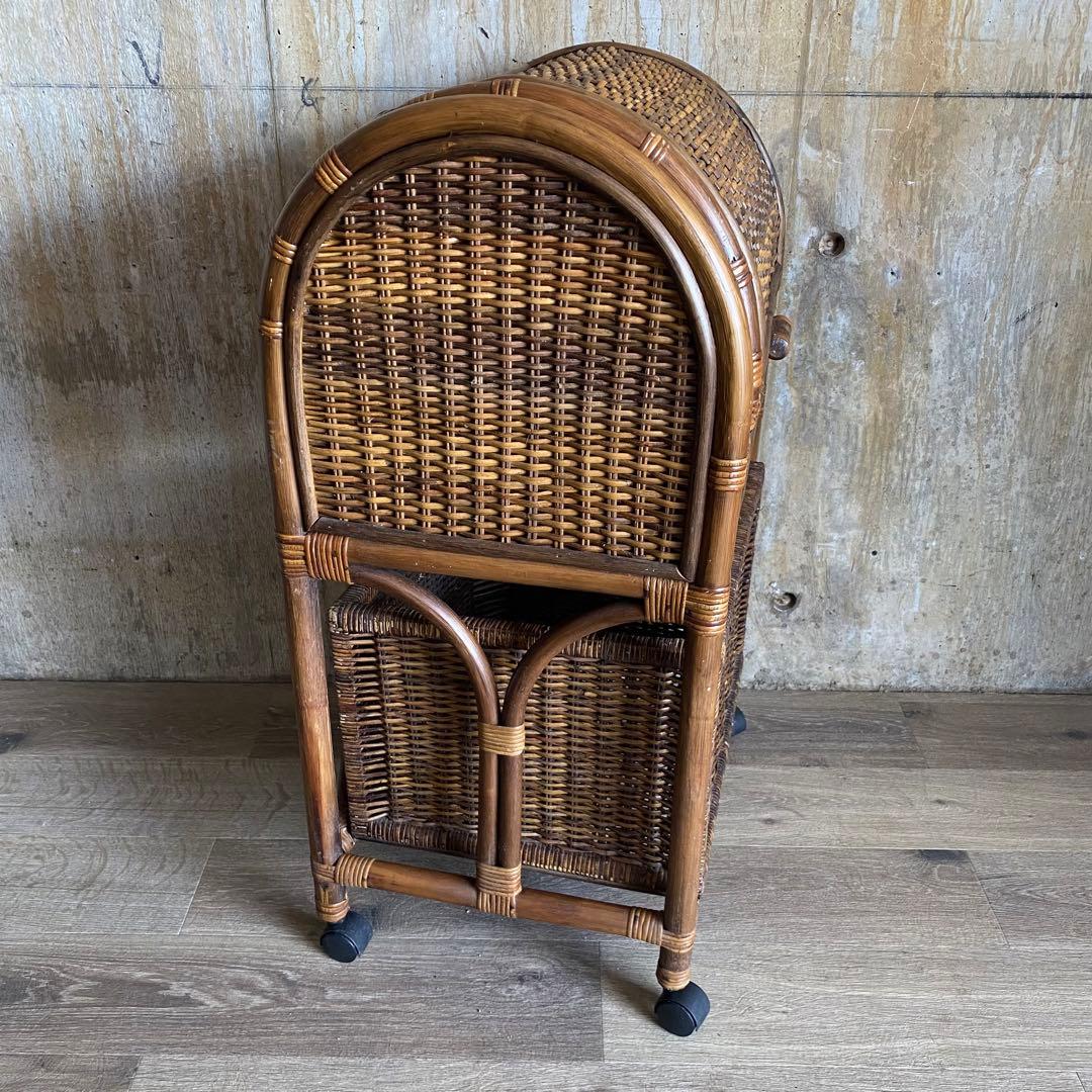 ラタン 籐　ランドリーラック　アーチトップ　ヴィンテージ　昭和レトロ