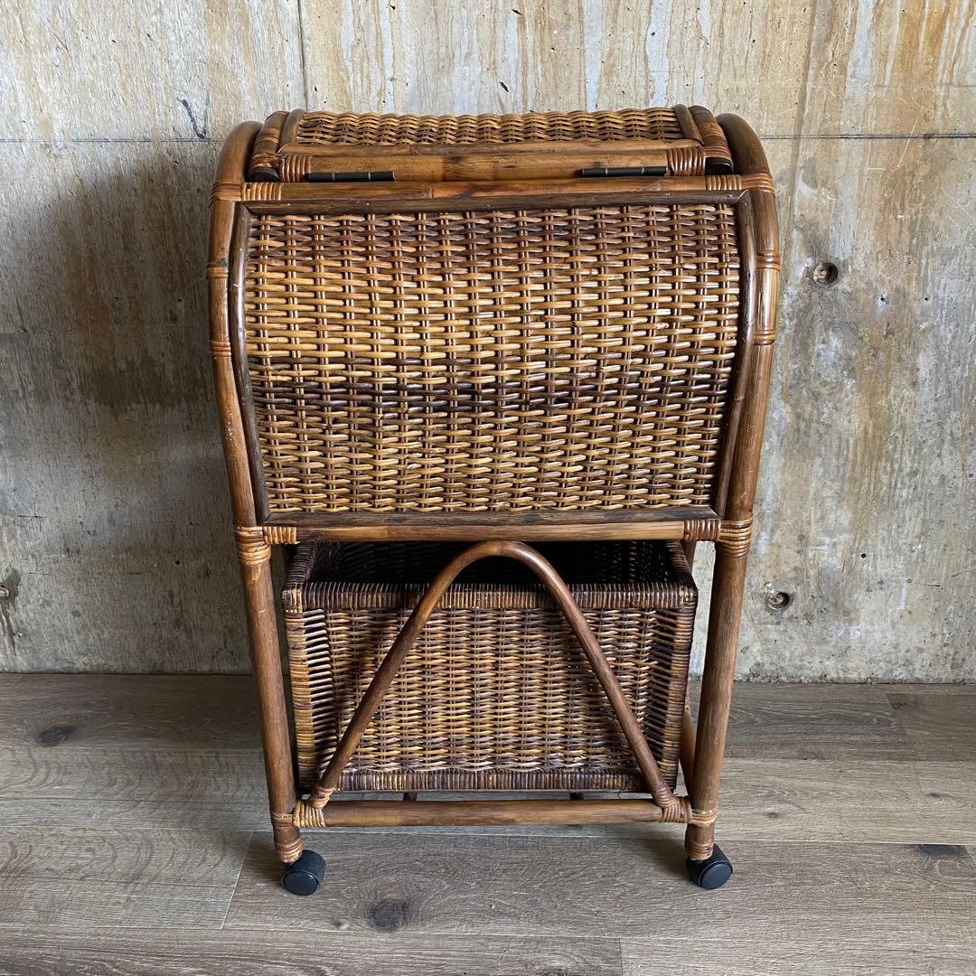 ラタン 籐　ランドリーラック　アーチトップ　ヴィンテージ　昭和レトロ