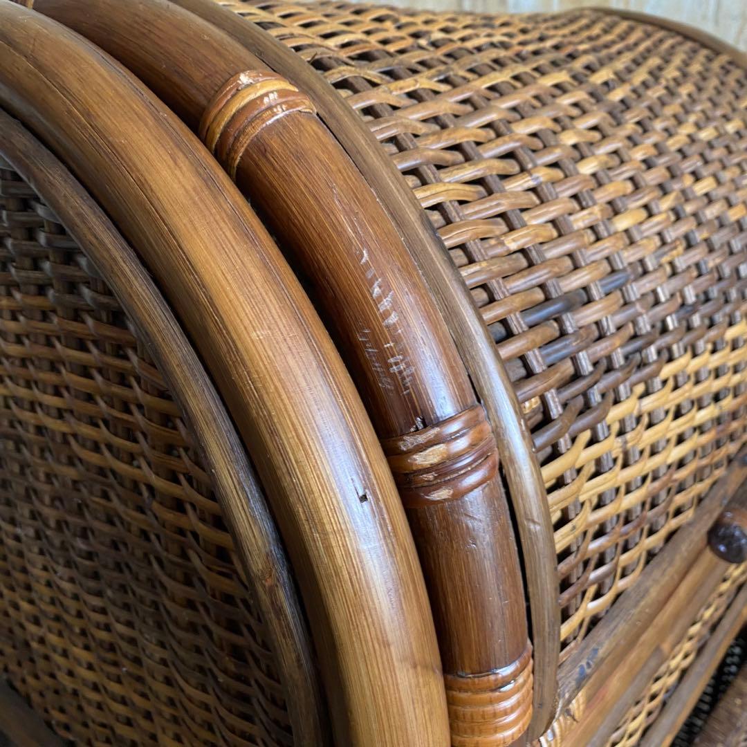 ラタン 籐　ランドリーラック　アーチトップ　ヴィンテージ　昭和レトロ