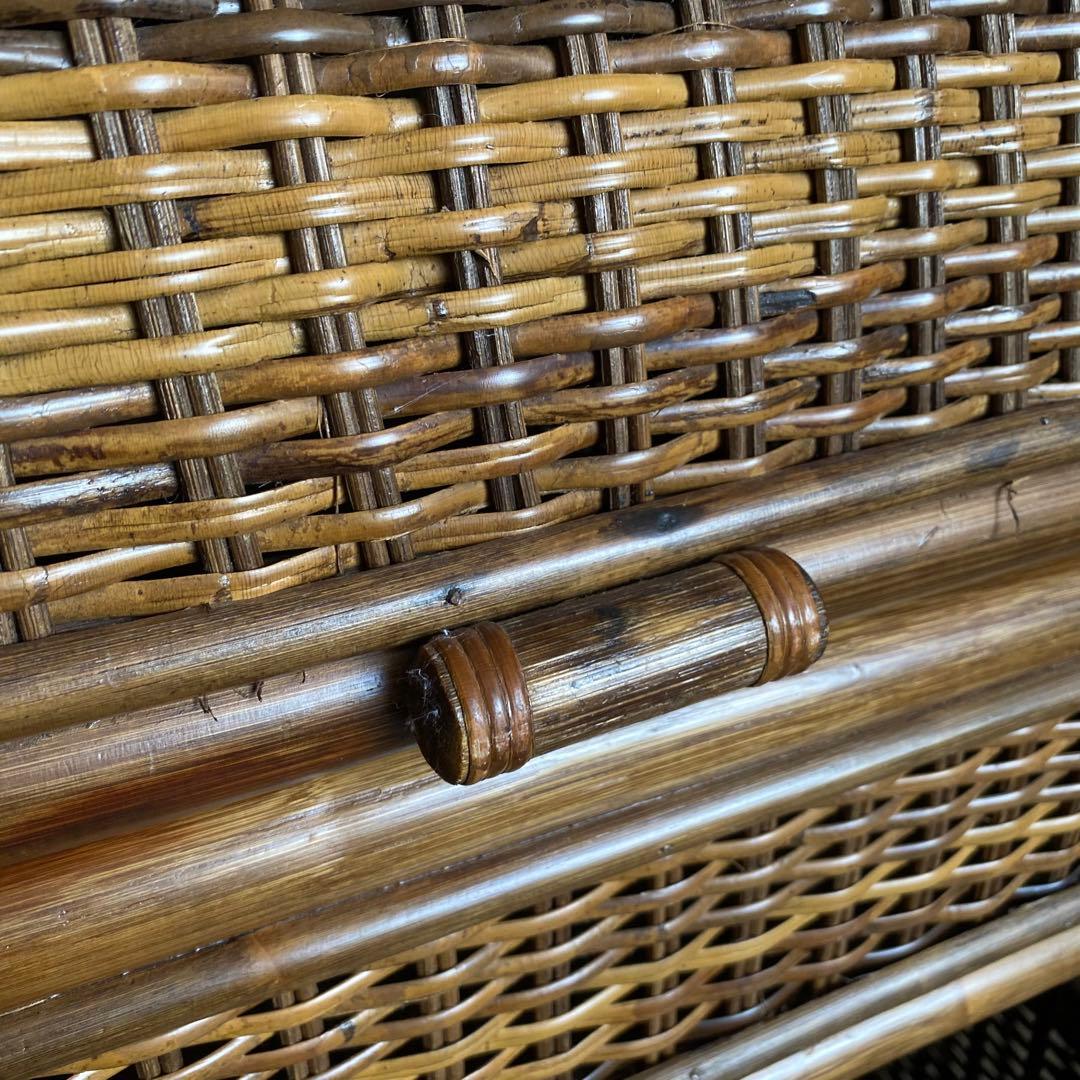 ラタン 籐　ランドリーラック　アーチトップ　ヴィンテージ　昭和レトロ