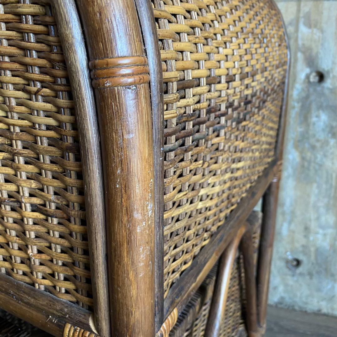 ラタン 籐　ランドリーラック　アーチトップ　ヴィンテージ　昭和レトロ