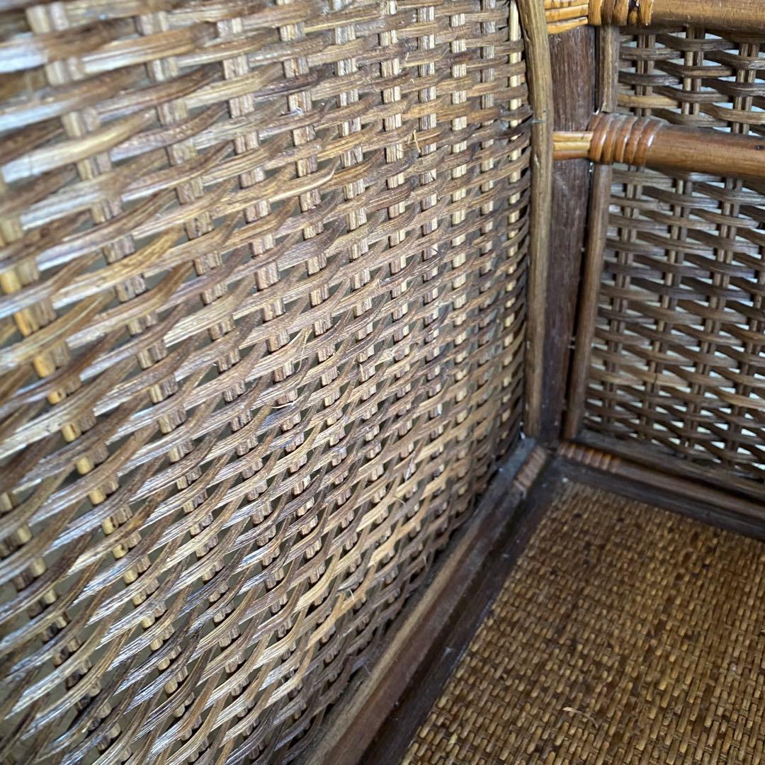 ラタン 籐　ランドリーラック　アーチトップ　ヴィンテージ　昭和レトロ