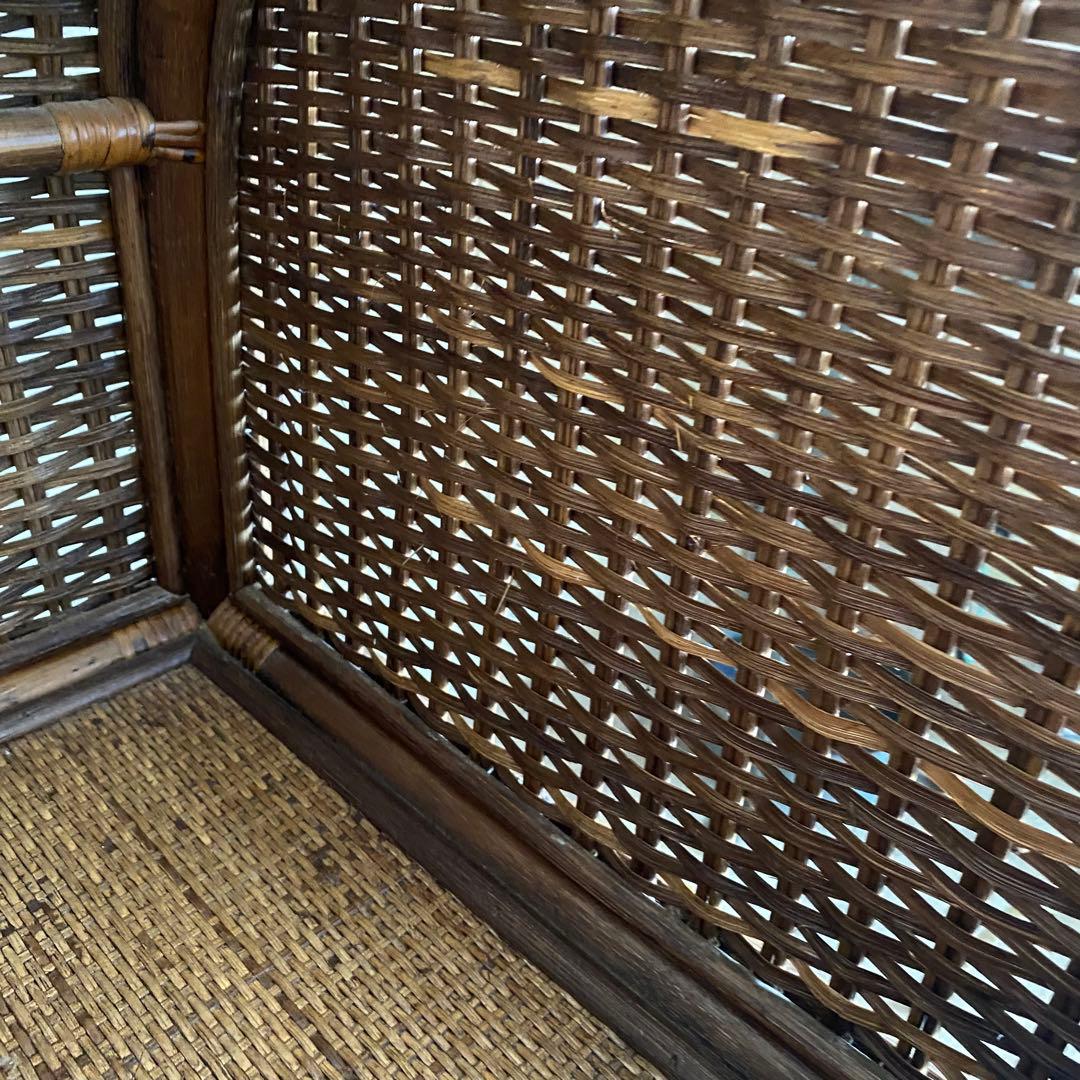 ラタン 籐　ランドリーラック　アーチトップ　ヴィンテージ　昭和レトロ