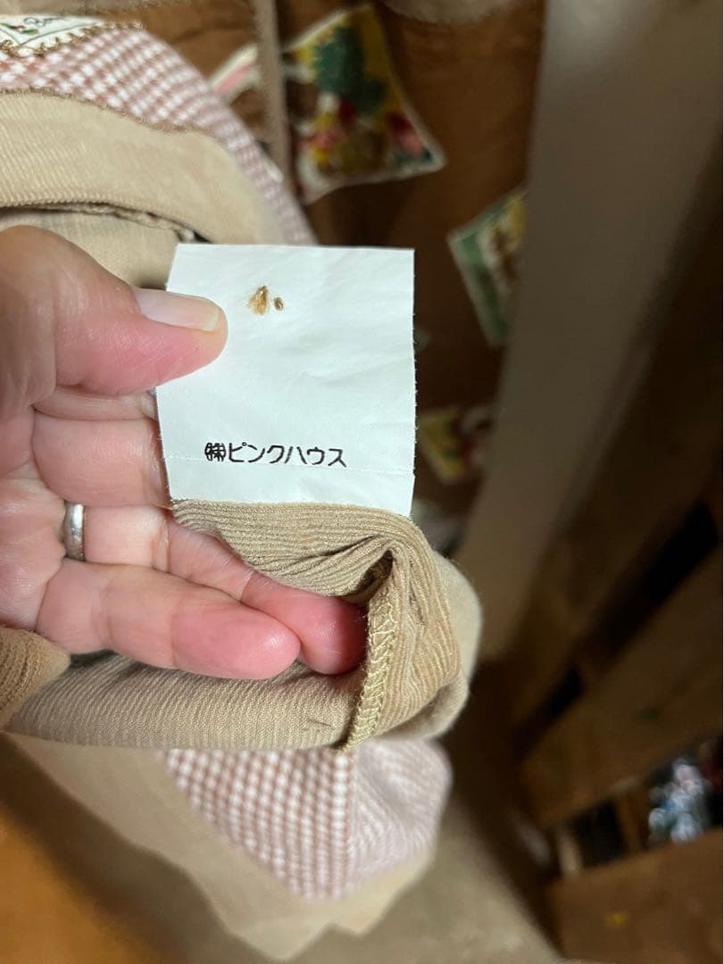 ピンクハウスコーデュロイサンタクマアップリケジャンパースカート