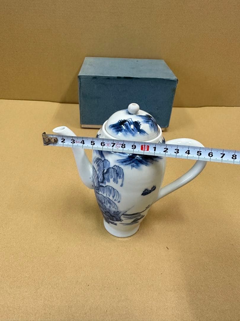 平安春峰【煎茶道具　水注（すいちゅう）】　染付　山水