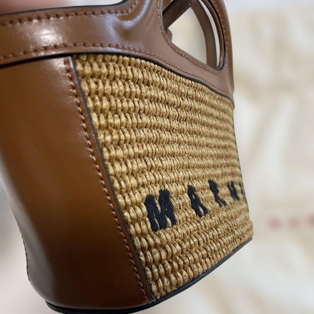 MARNI かごバッグ　キャメル　茶　マイクロサイズ