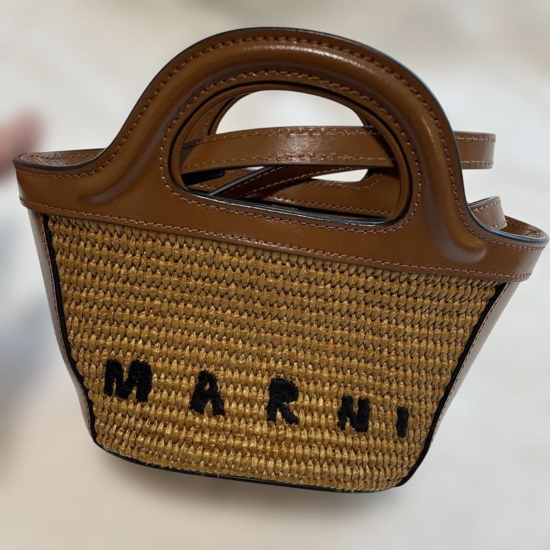 MARNI かごバッグ　キャメル　茶　マイクロサイズ