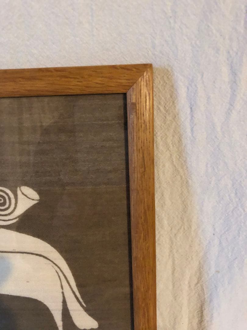 望月通陽　型染作品『愛の神よ』馬　人　楽器　家　管楽器