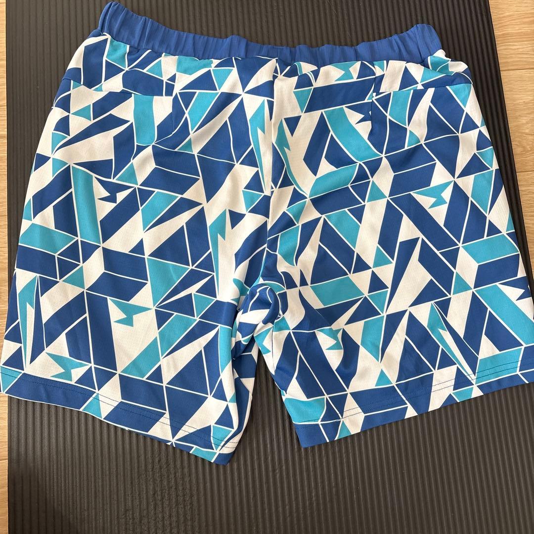 hideki ヨネックス 幾何学模様 廃盤 ハーフパンツ ブルー XL