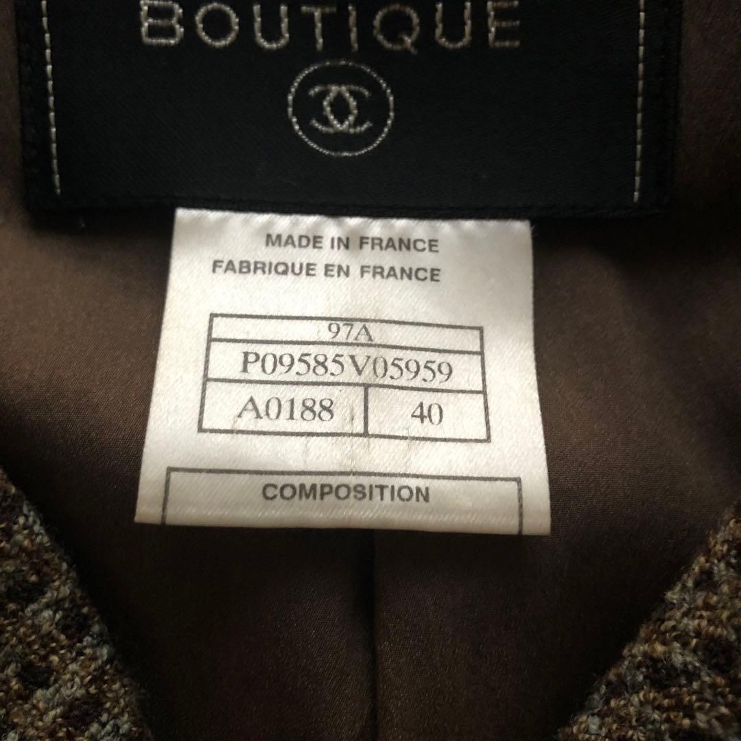 ★美品★シャネル ツイードテーラードジャケット ココマーク メタル フラワー40