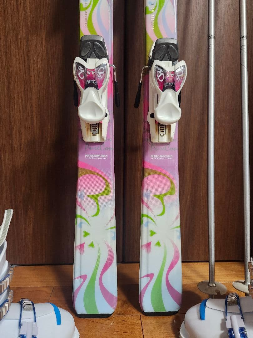 送料無料 　ジュニア用スキーセット140cm ブーツ23cm　ストック