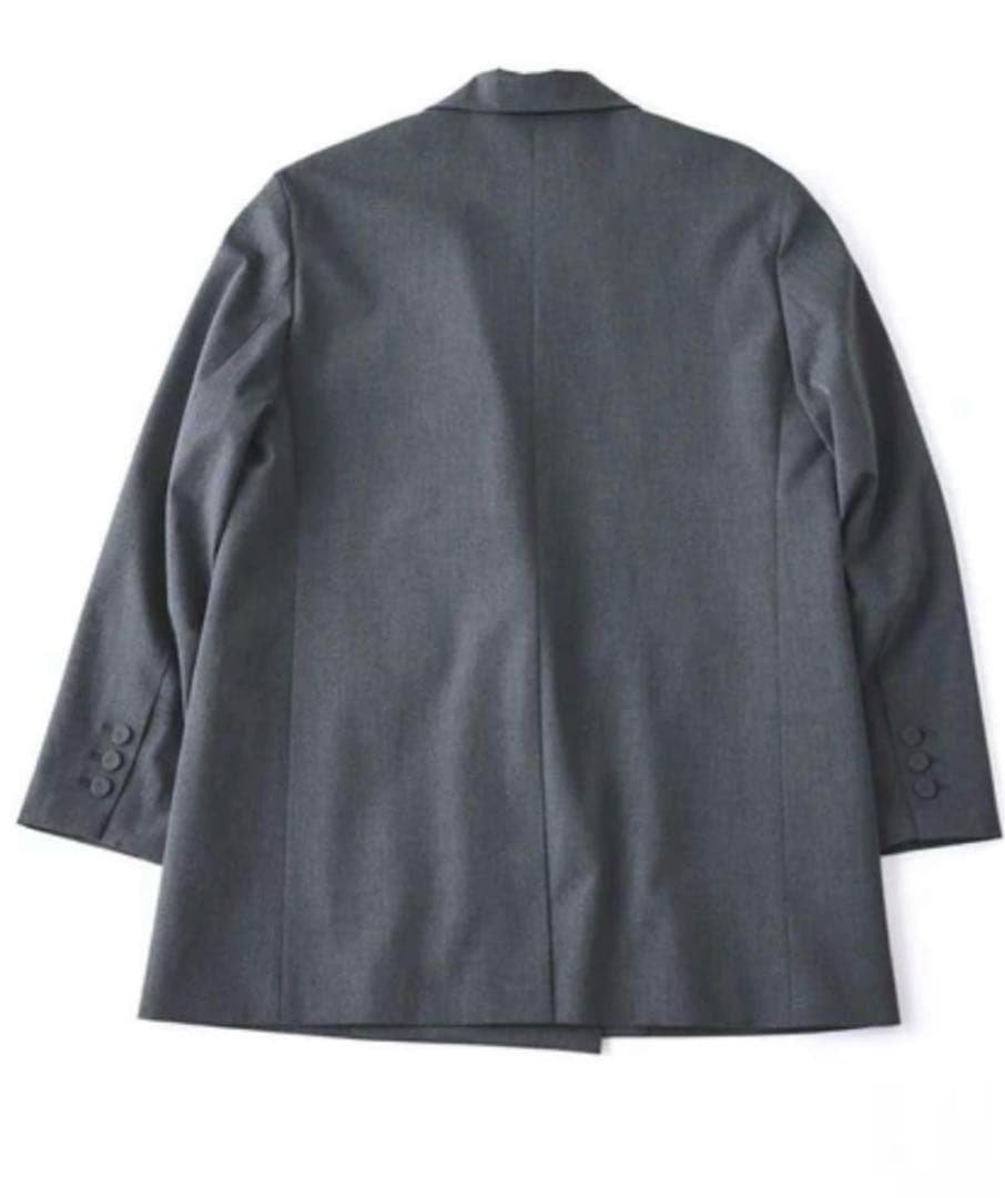 美品【アダムエロペ】ダブルブレスト テーラード オーバー ジャケット グレー38