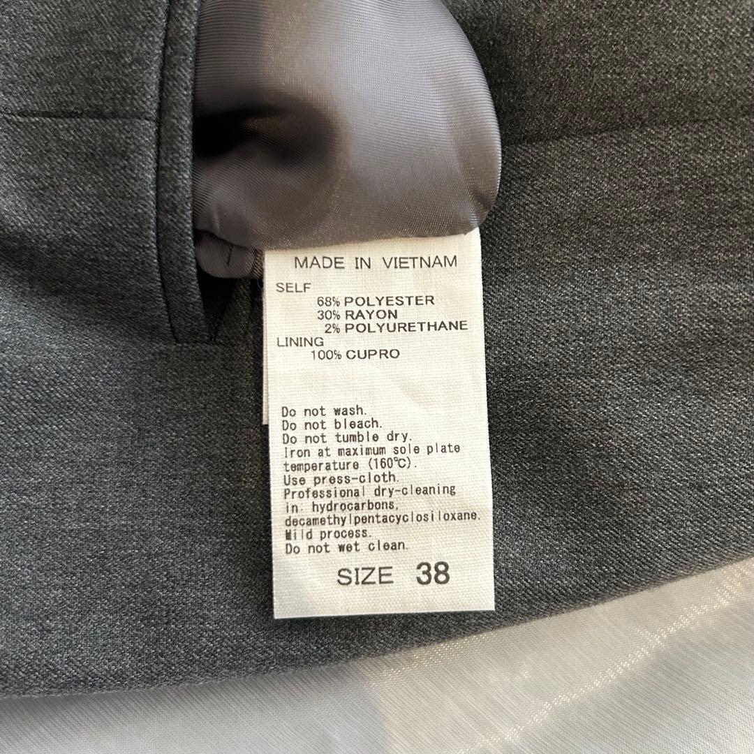 美品【アダムエロペ】ダブルブレスト テーラード オーバー ジャケット グレー38