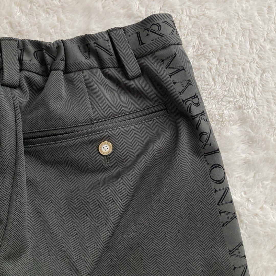 美品！MARK&LONAマークアンドロナ　サイドロゴ　ストレッチパンツ　46