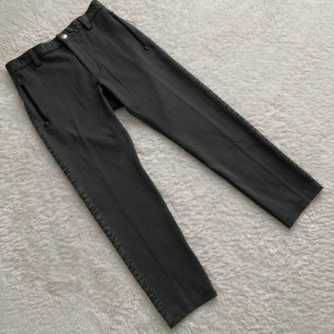 美品！MARK&LONAマークアンドロナ　サイドロゴ　ストレッチパンツ　46