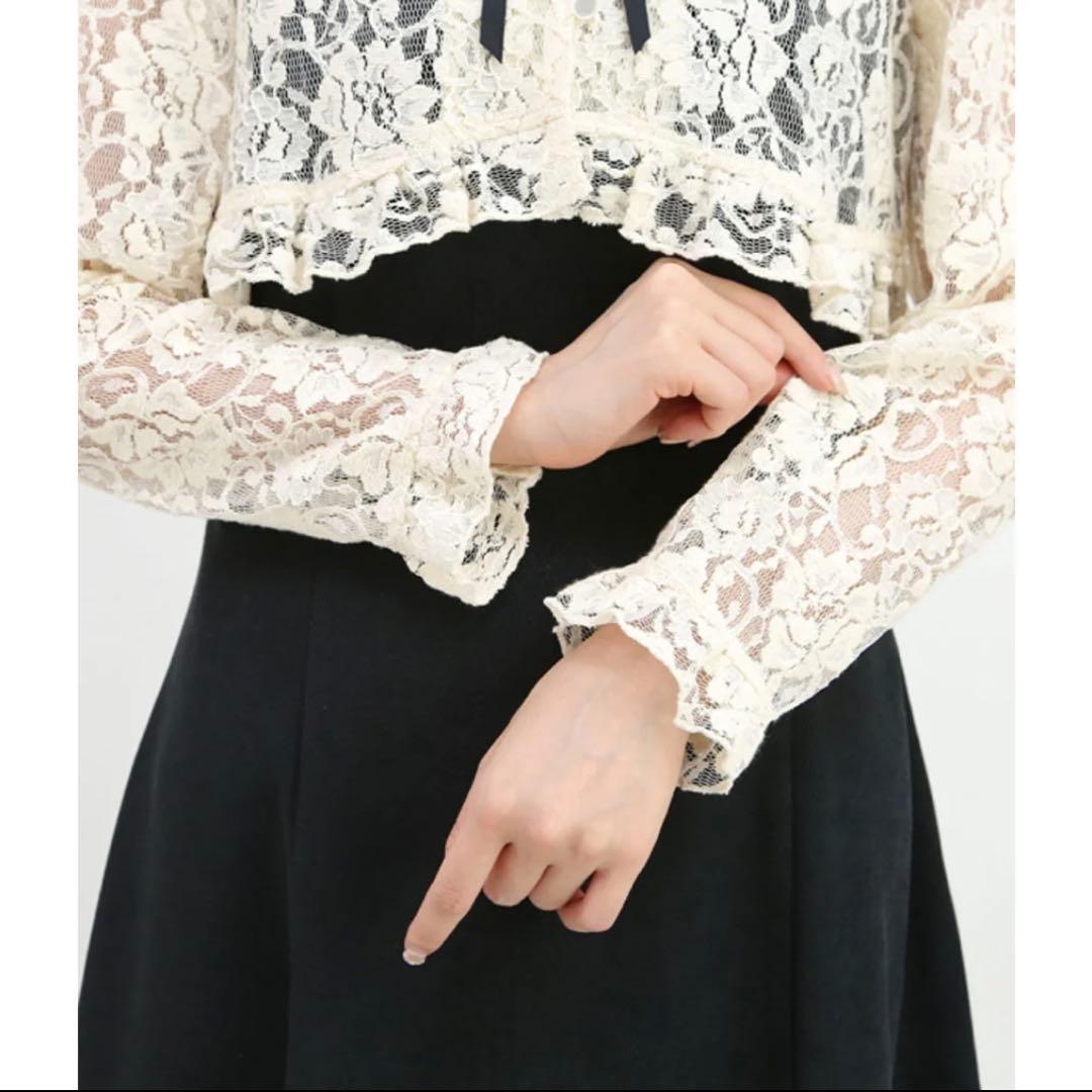 【フィント/ Fi.n.t】レースレイヤードナローフレアージャンパースカート